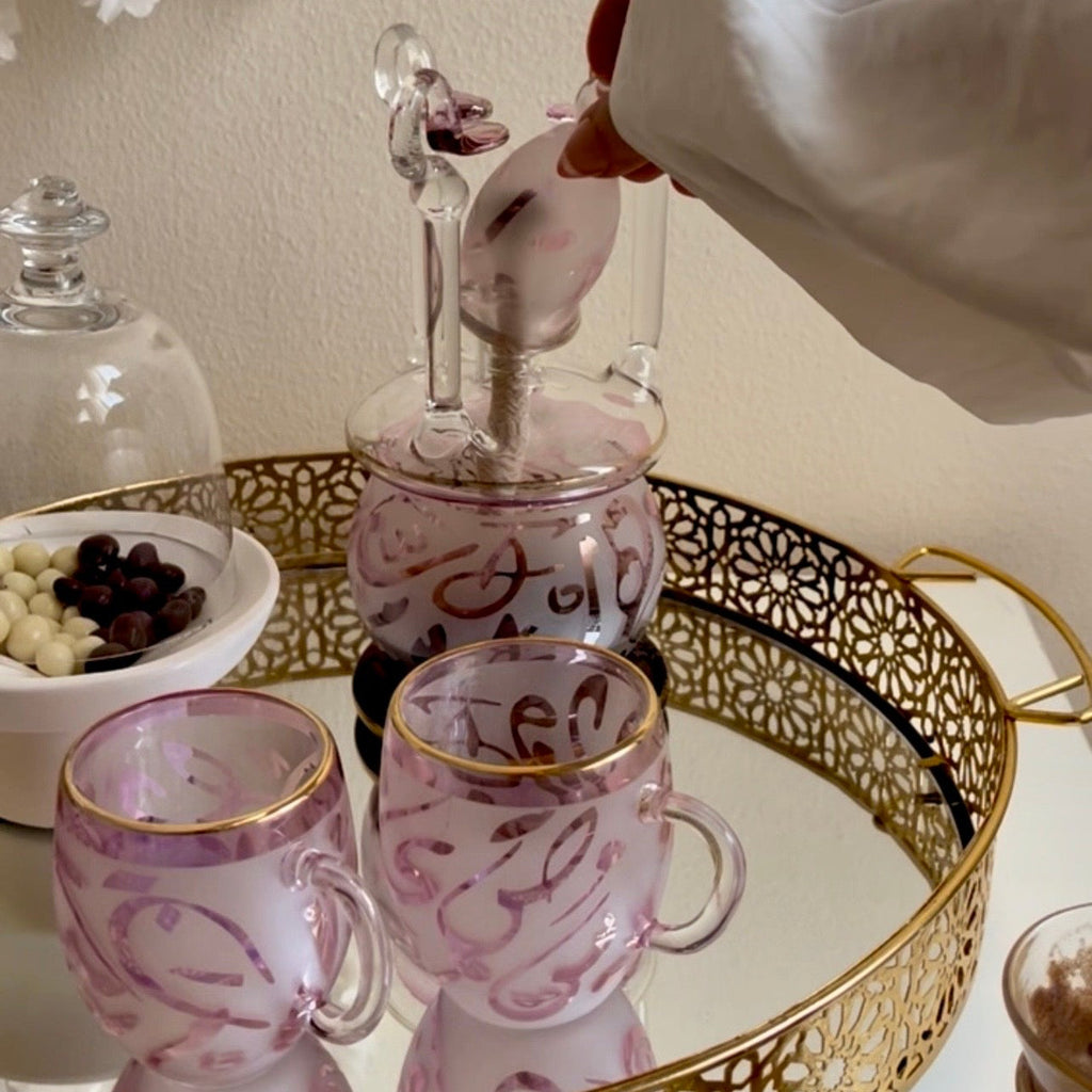 طقم قهوة بايركس مُذهب