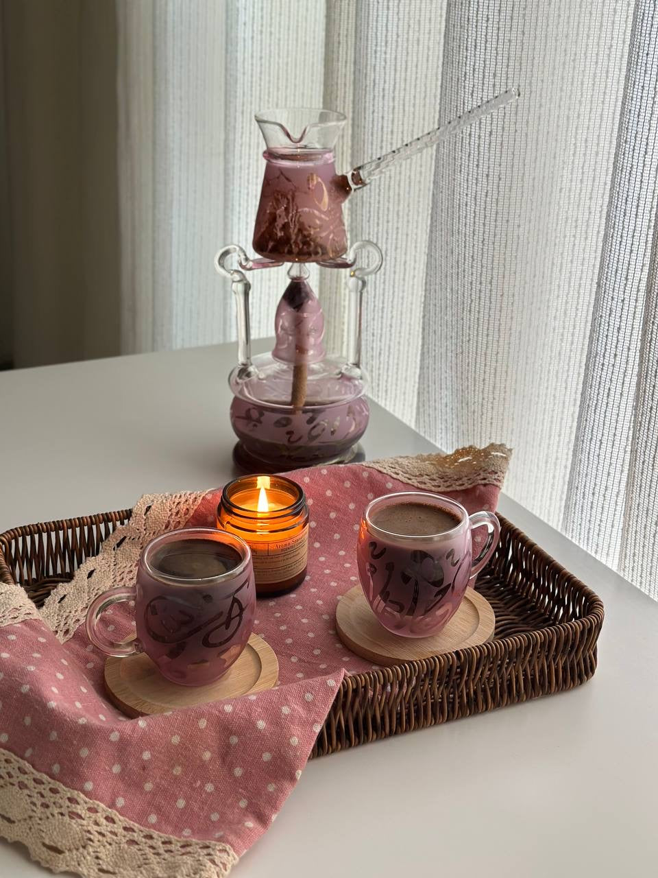 طقم قهوة حروف روز