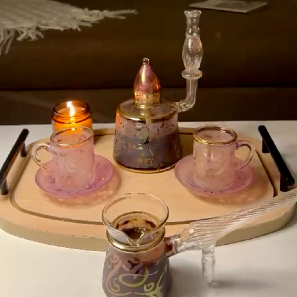 Pinky golden minimal coffee set