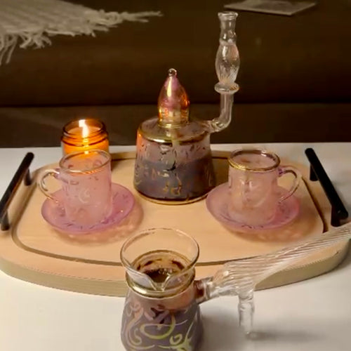 طقم وردي ذهبي