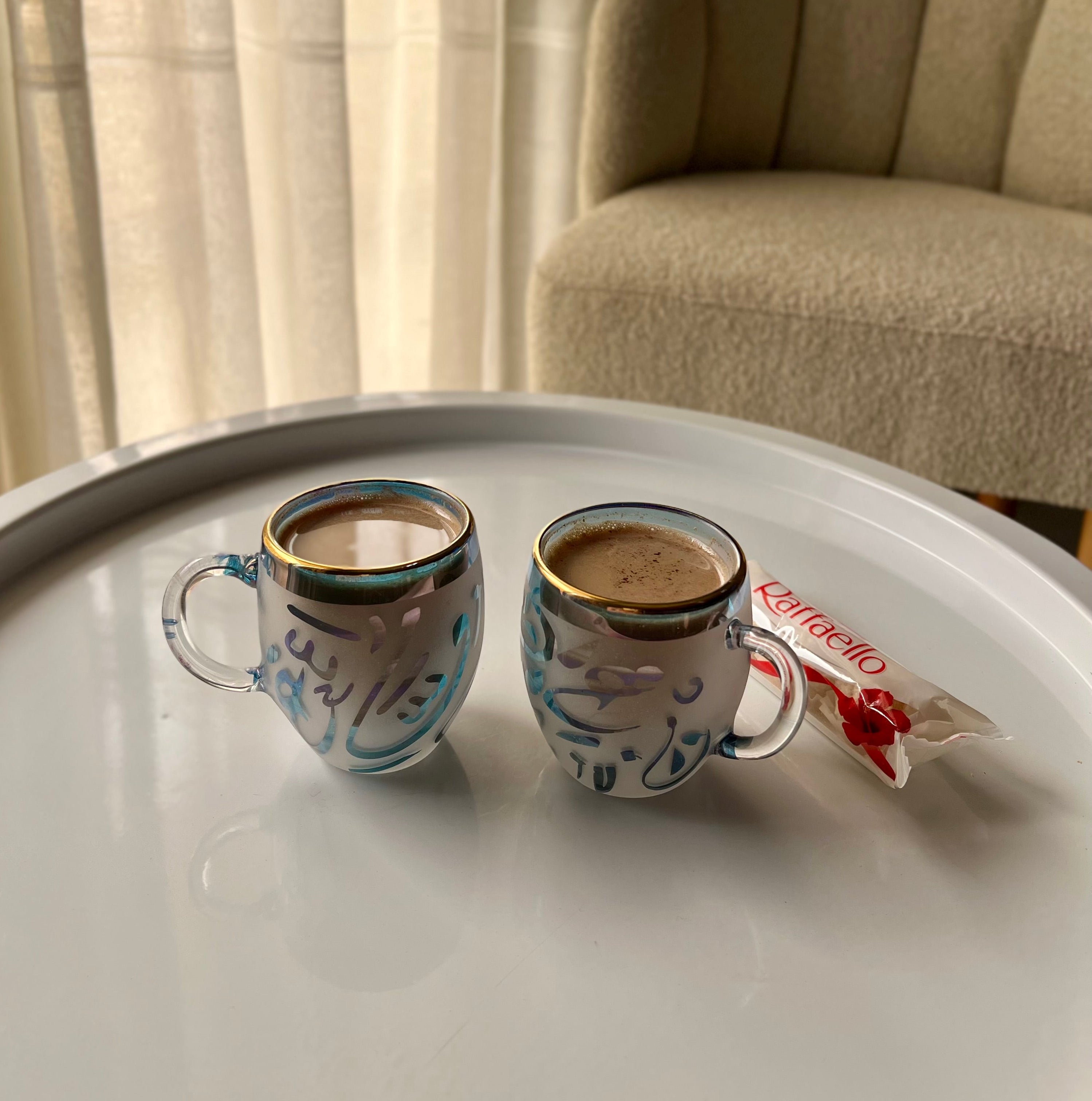طقم قهوة بايركس مُذهب