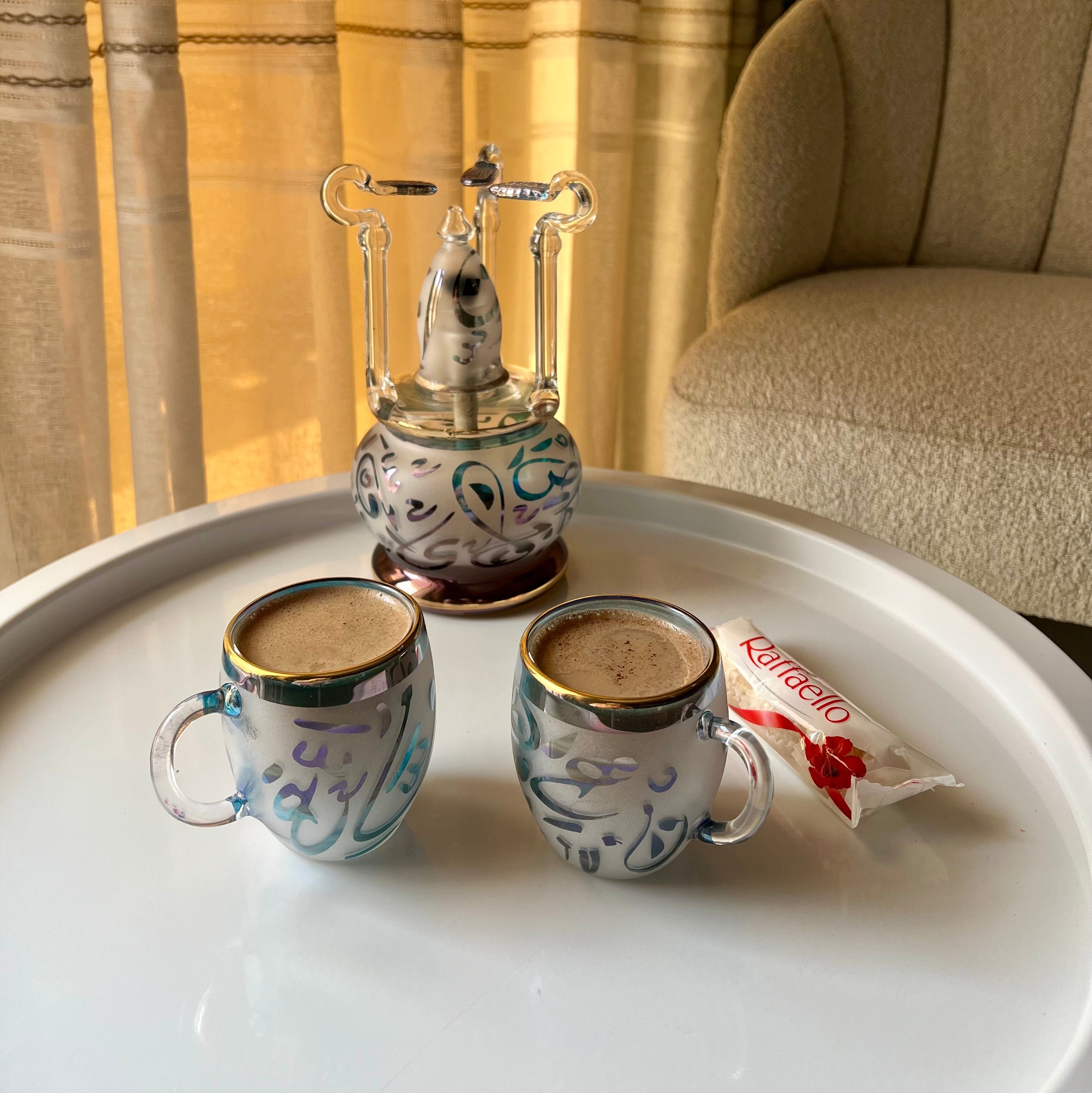 طقم قهوة بايركس مُذهب