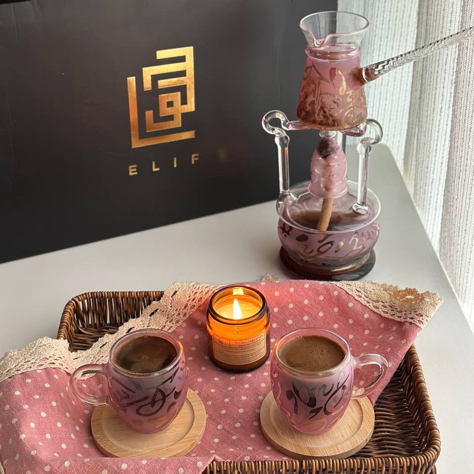 طقم قهوة حروف روز