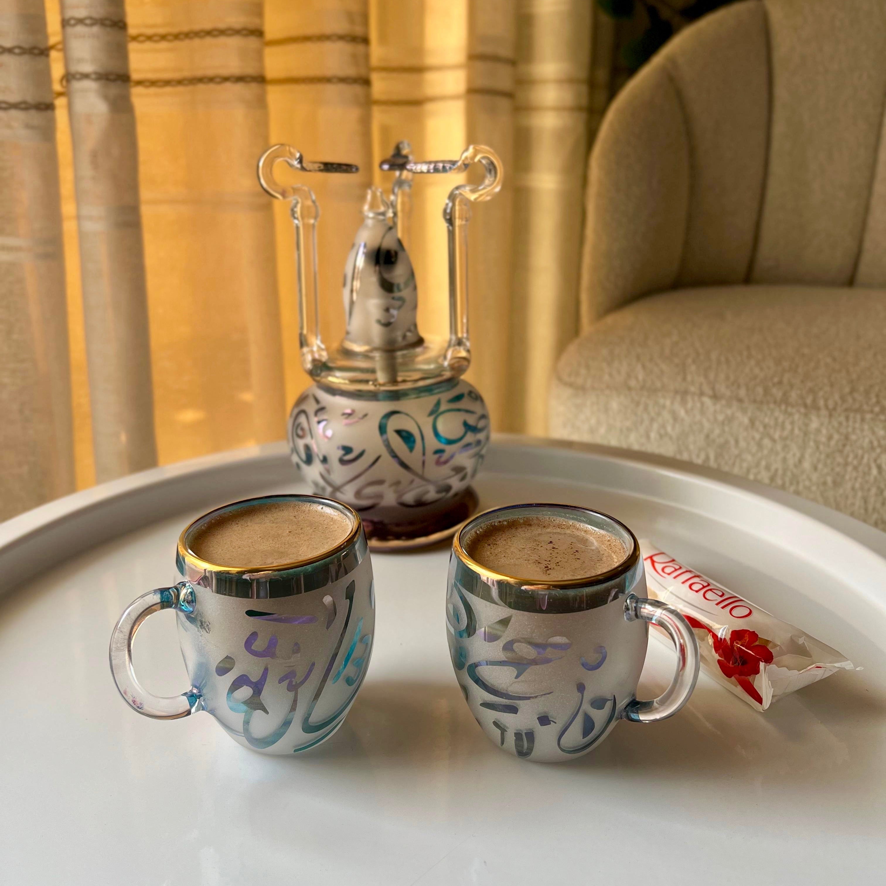 طقم قهوة بايركس مُذهب