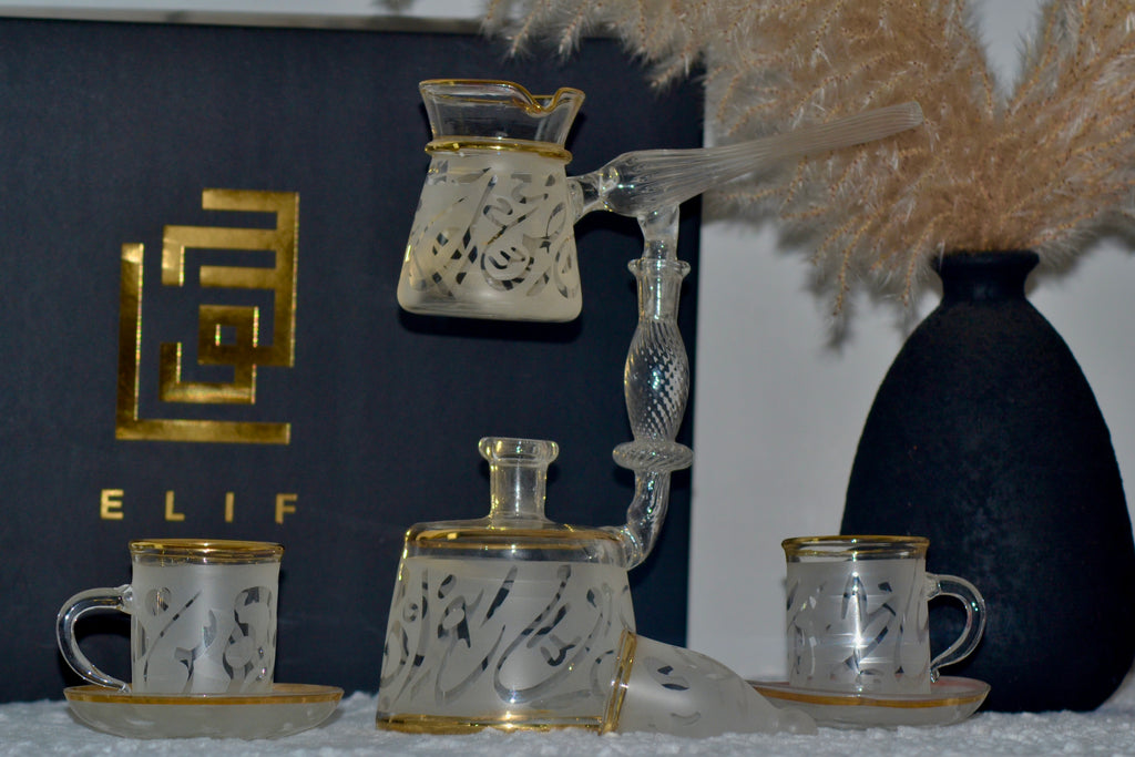 Minimal golden touch coffee set