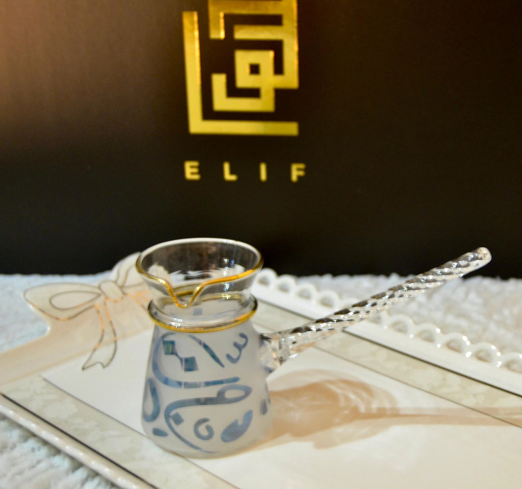 Blue Arabic calligraphy golden touch set